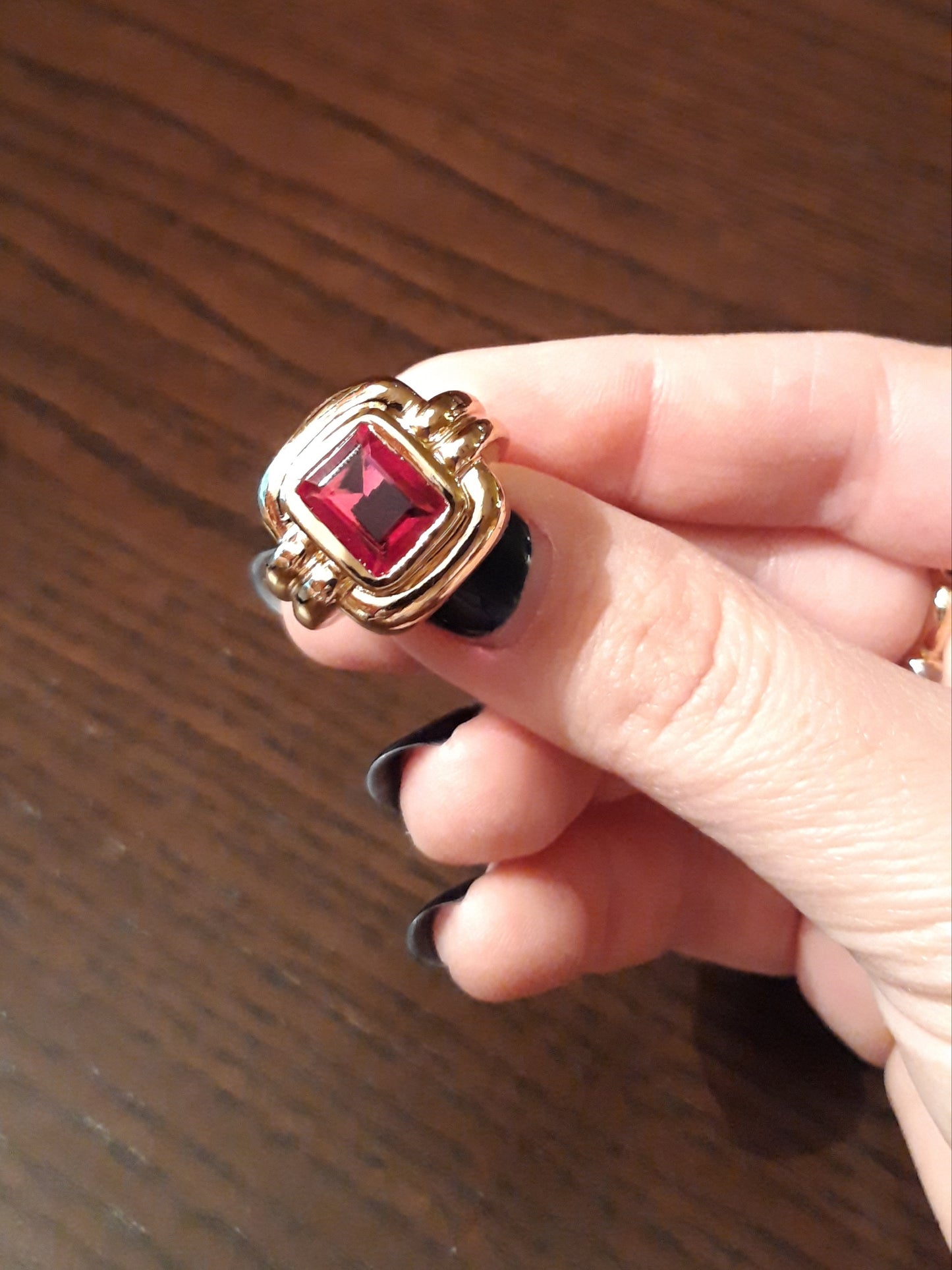 FACETED RUBY RING