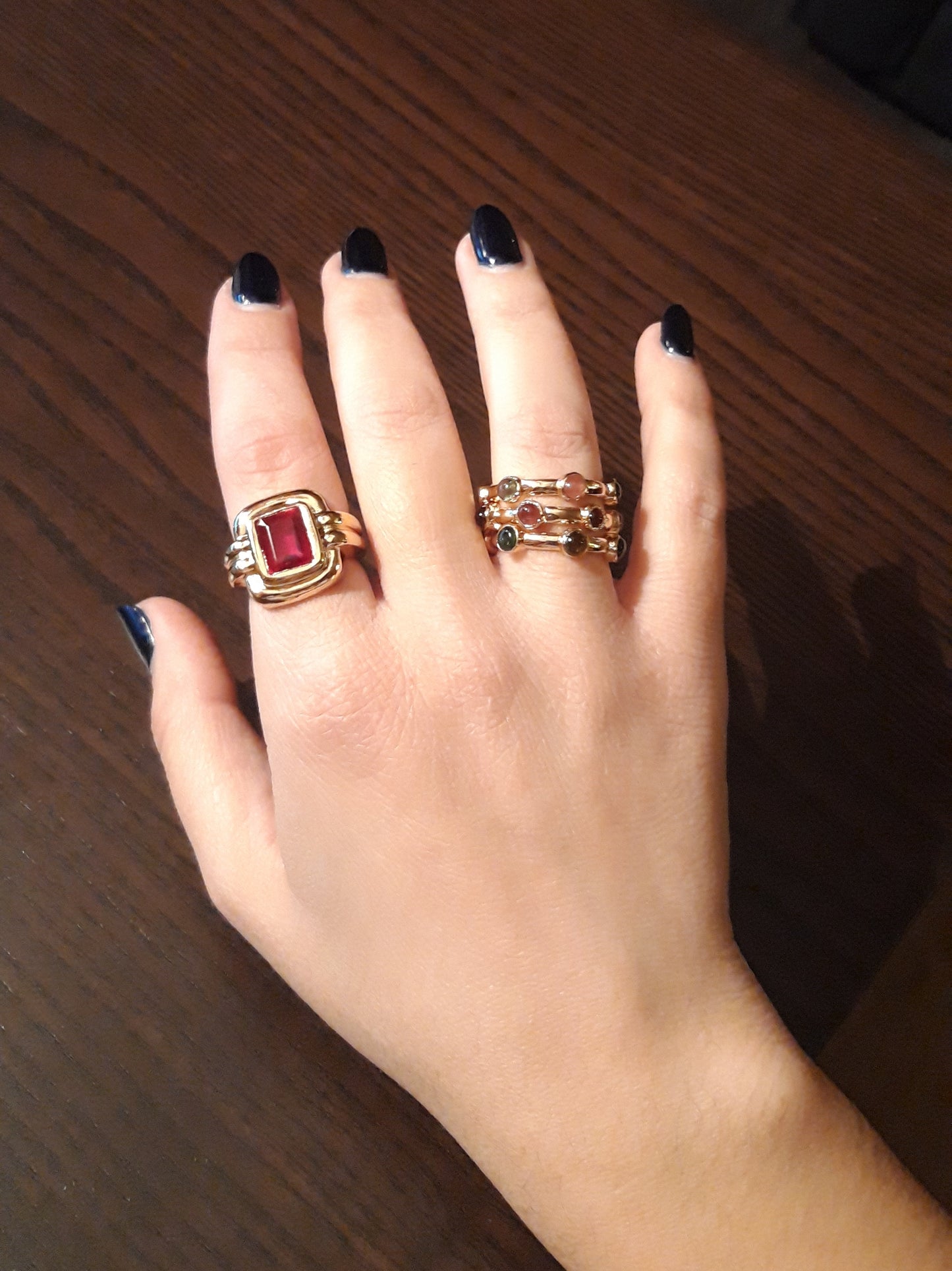 FACETED RUBY RING