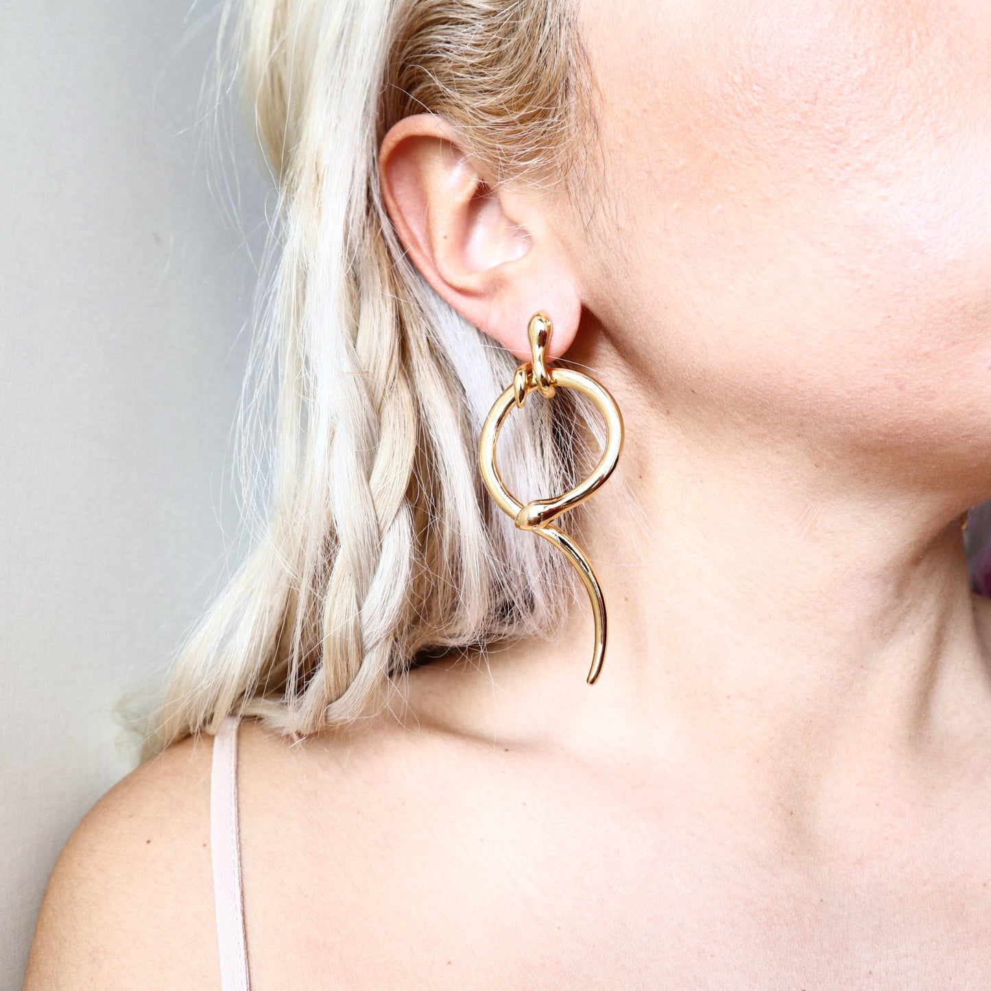 COILED HANGING SNAKE EARRINGS