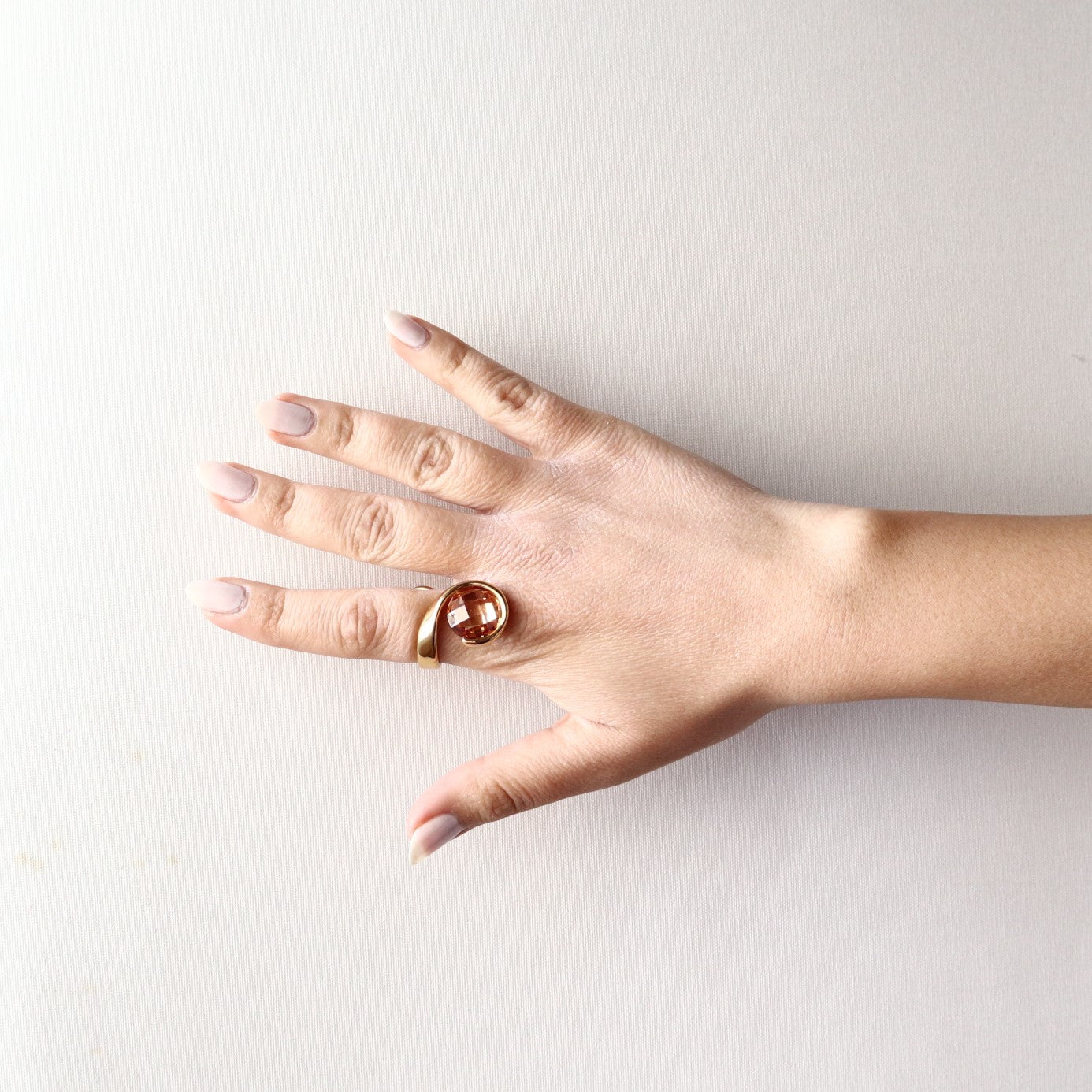 LARGE NATURAL CITRINE RING