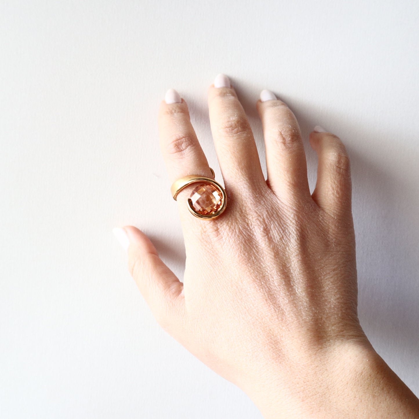 LARGE NATURAL CITRINE RING