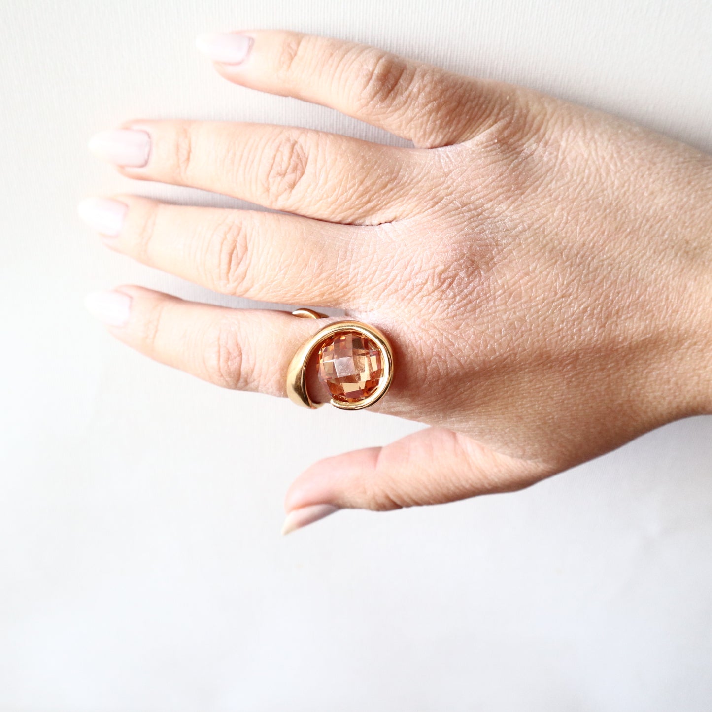 LARGE NATURAL CITRINE RING