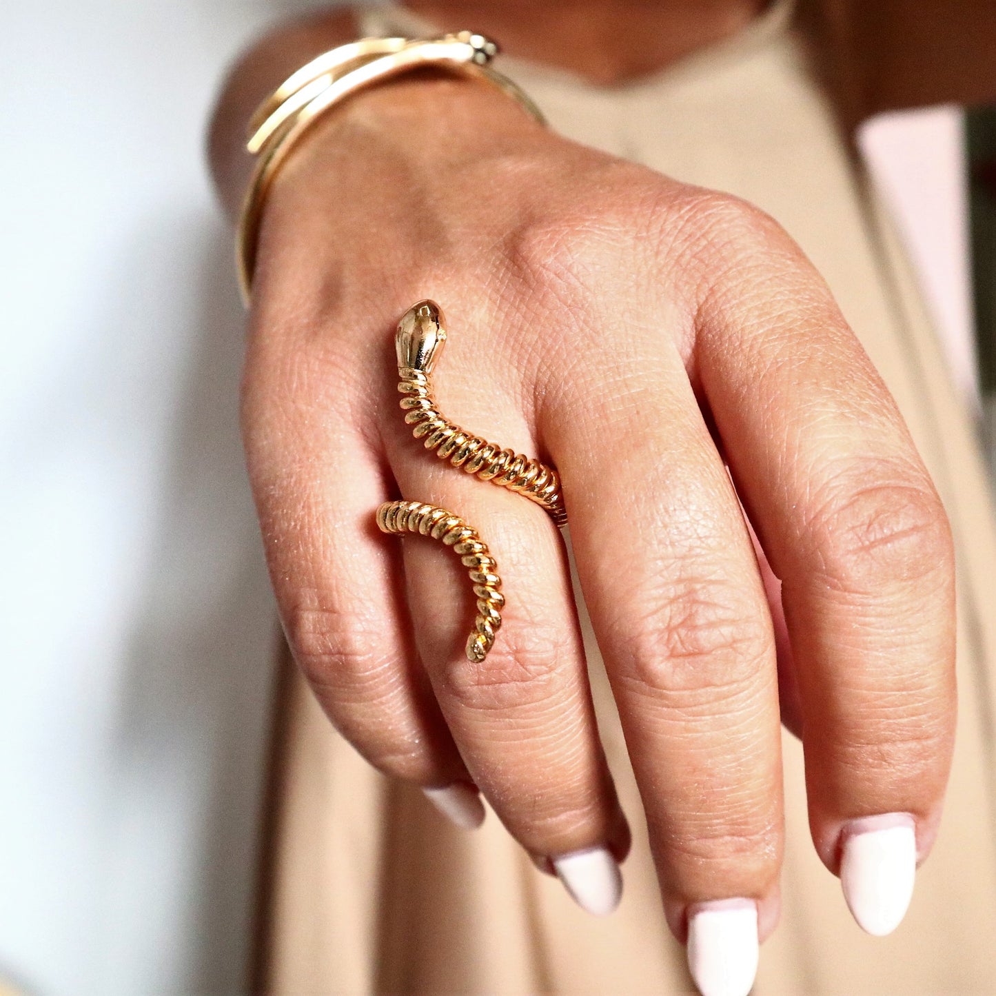 TWISTED-WIRED SNAKE RING