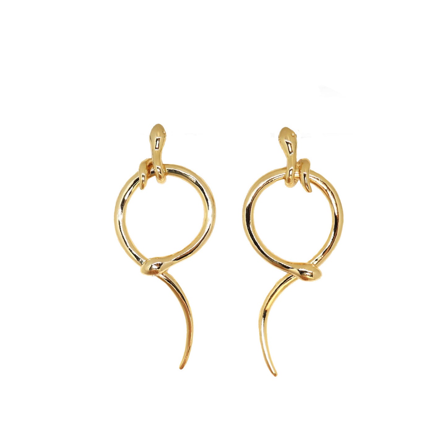 COILED HANGING SNAKE EARRINGS