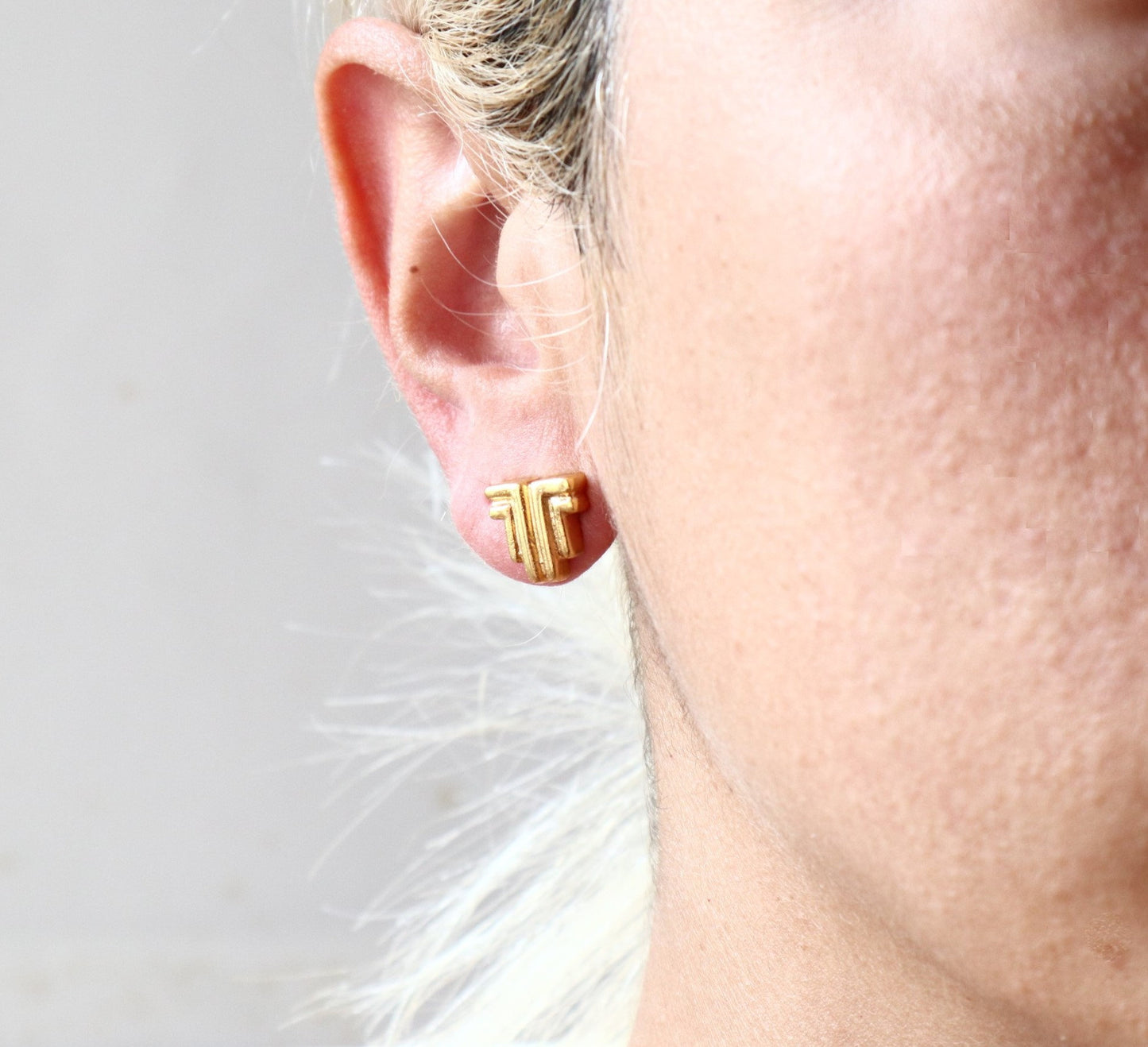 Ancient Greek Geometrical Stud Earrings