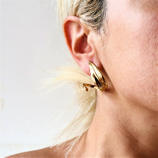 OLIVE LEAVES HOOP EARRINGS