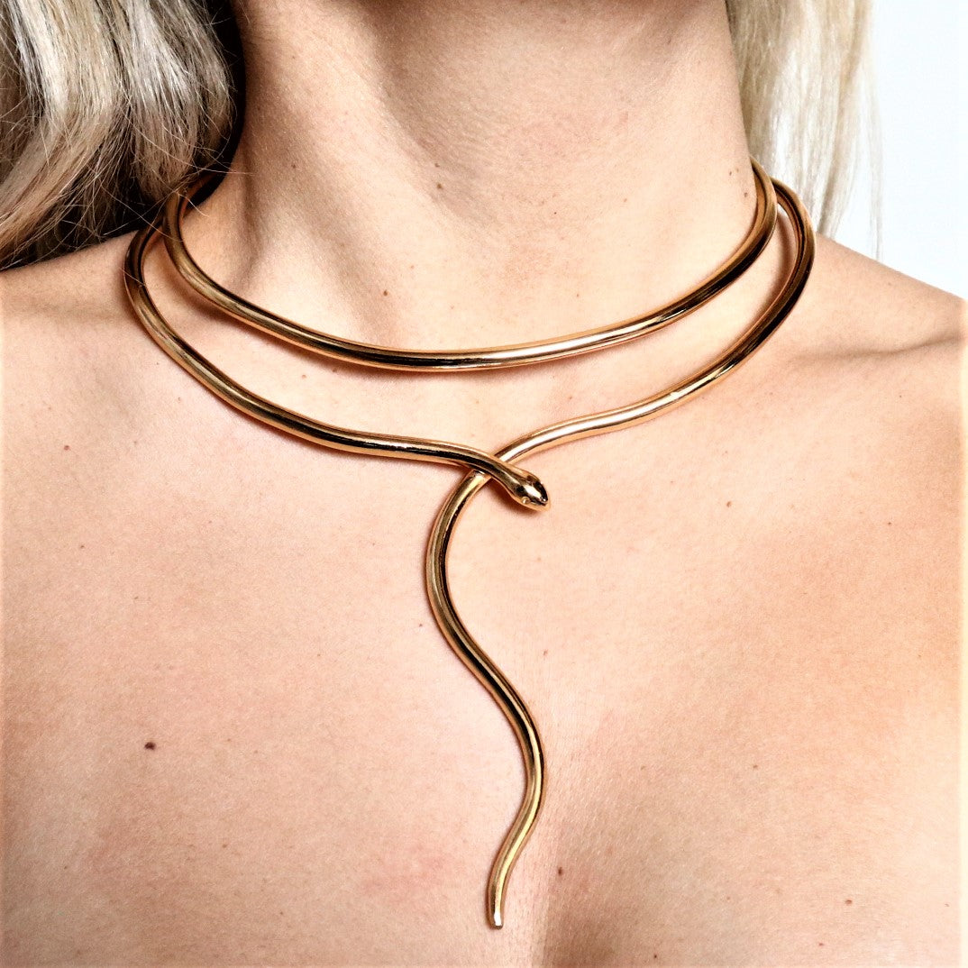 DOUBLE COILED SNAKE NECKLACE