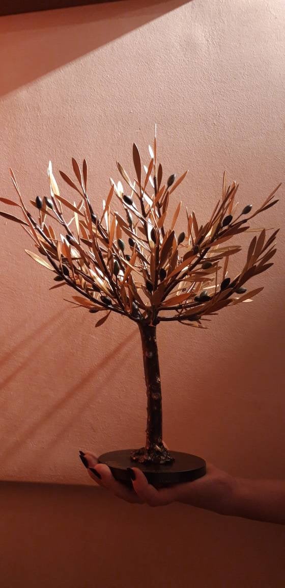 Bronze Olive Tree,Olive tree,bronze tree,home decor, decoration gift, tree sculpture, gift ideas, sculpture, tree of life Ellina's Treasures