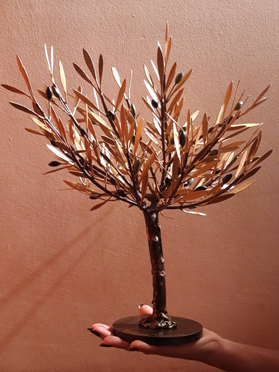 Bronze Olive Tree,Olive tree,bronze tree,home decor, decoration gift, tree sculpture, gift ideas, sculpture, tree of life Ellina's Treasures