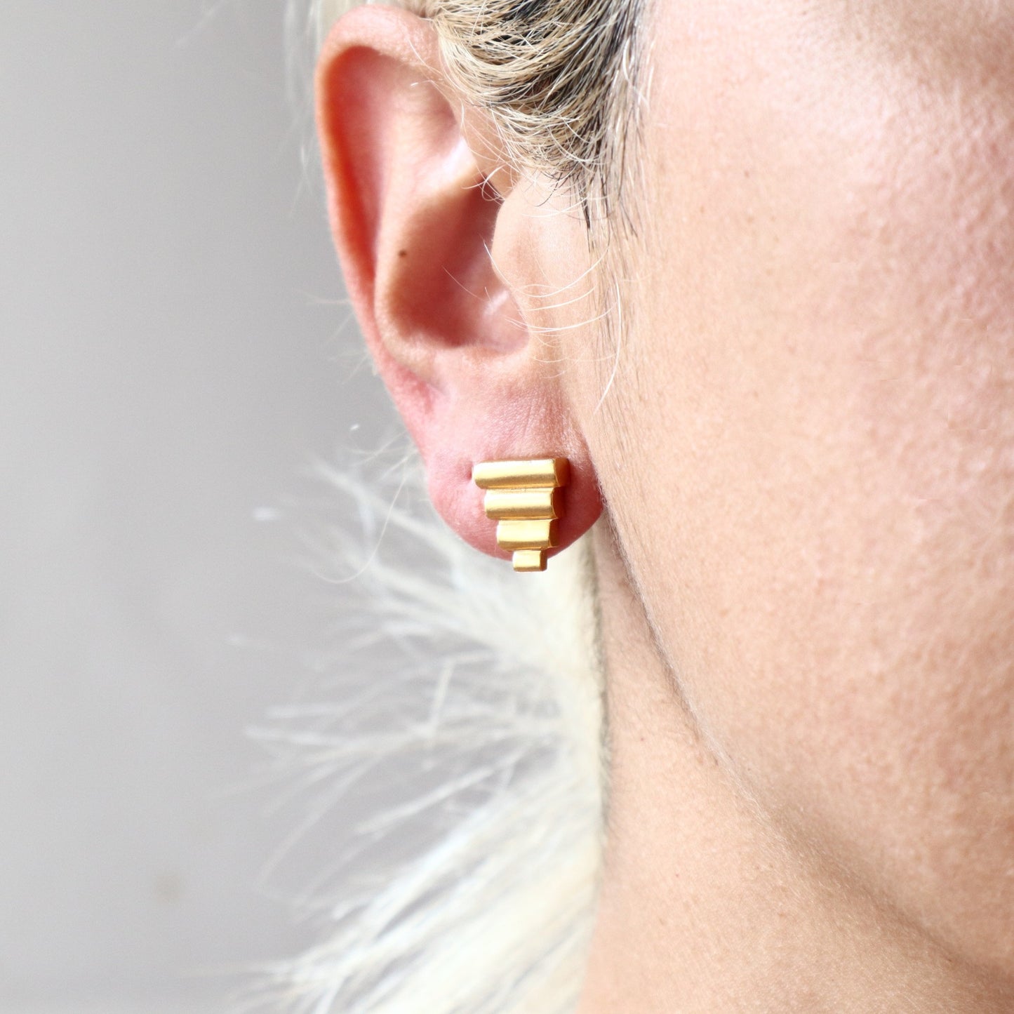 Ancient Greek Pyramids Stud Earrings