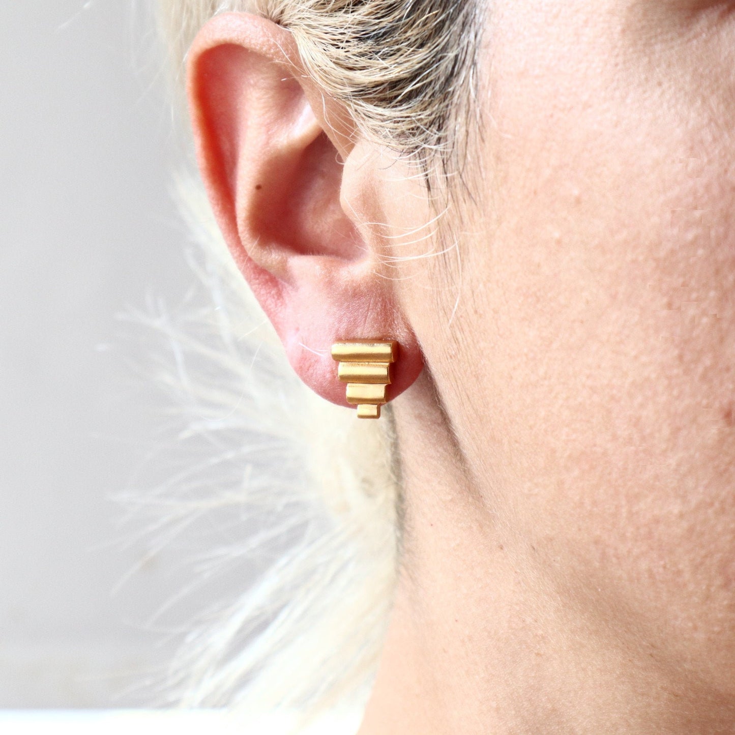 Ancient Greek Pyramids Stud Earrings