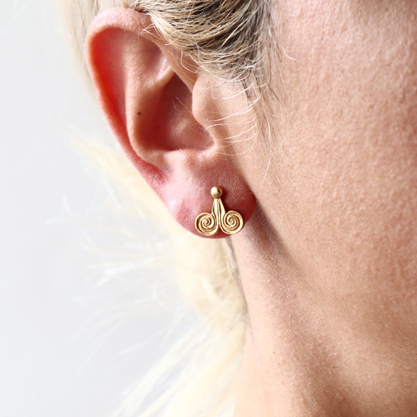 Ancient Greek Spiral Stud Earrings
